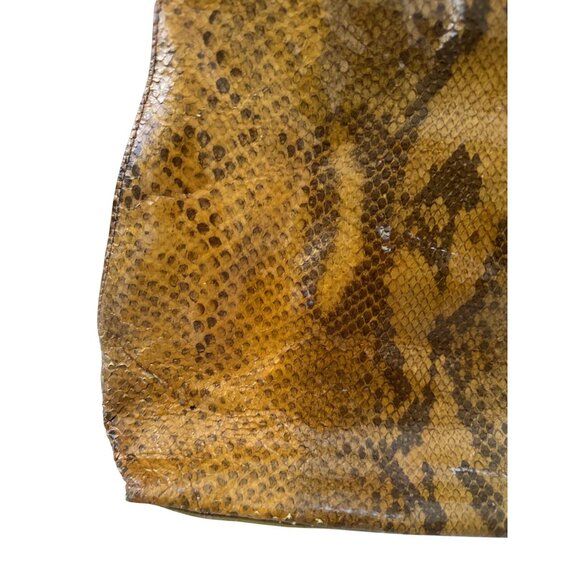 MAXX NEW YORK Yellow Snake Print Leather Vintage Shoulder Bag - Picture 5 of 8